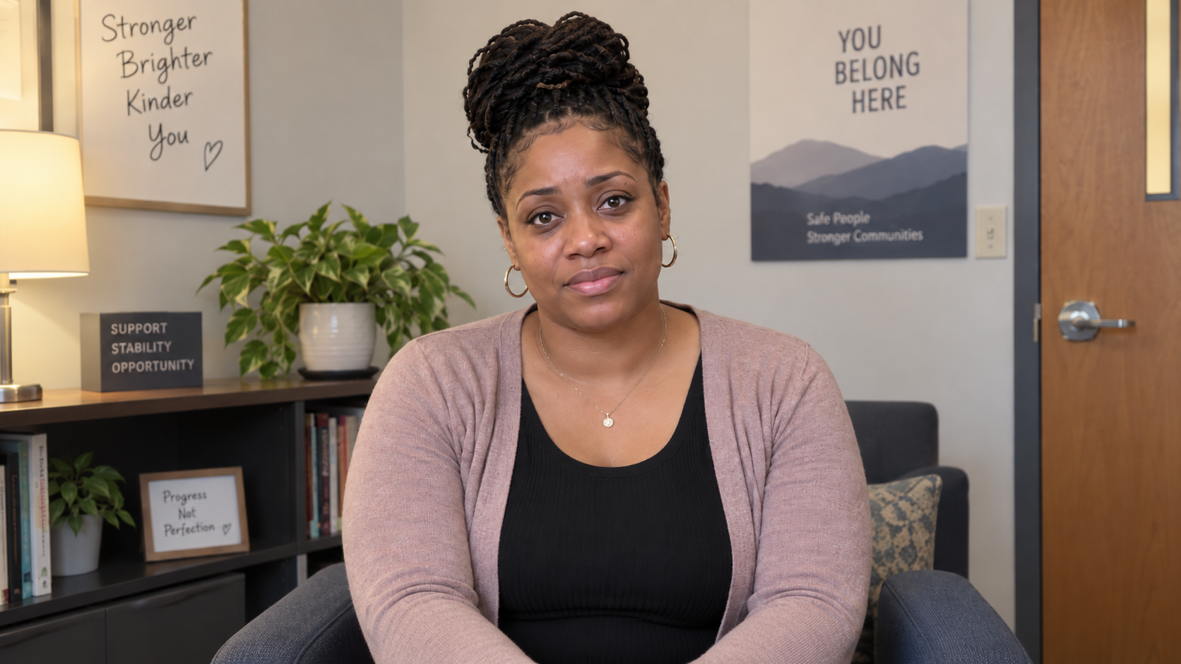 Aisha Johnson, a simulated AI client